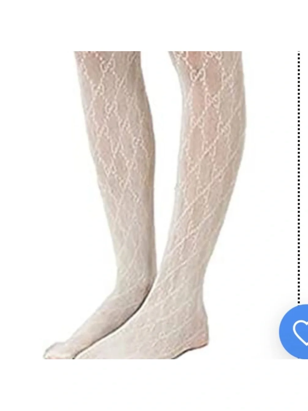 Sheer G Pattern White Women's Tights